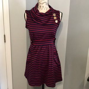 Red and Navy Blue Nautical Dress